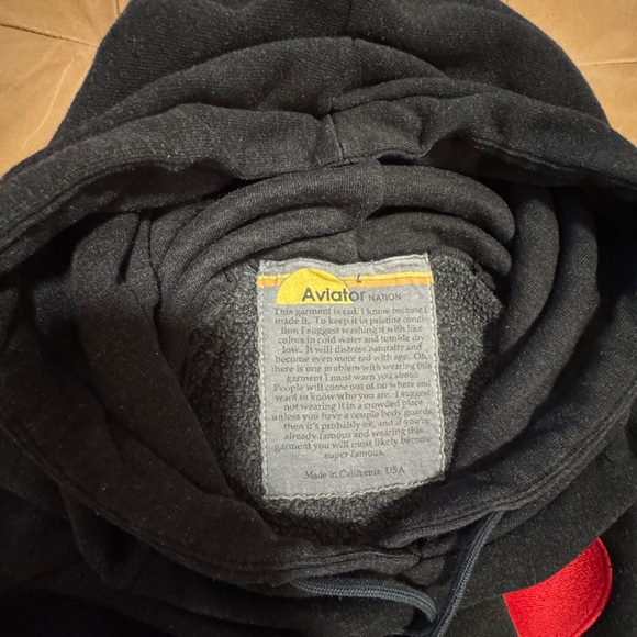 Aviator Nation Heart Patch Hoodie – Black – Size Large - Picture 5 of 6